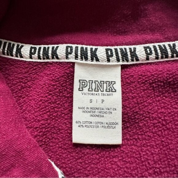 Victoria's Secret PINK | Berry Quarter Zip Crew Neck Pullover | Size Small - Picture 9 of 12